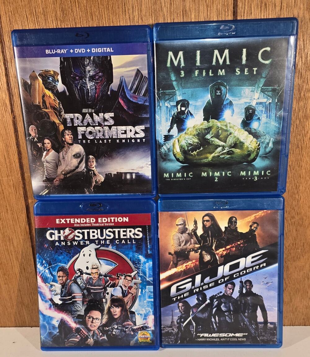 Blu-ray Movie Lot Transformers Ghostbusters G.I. Joe Mimic
